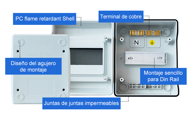 Caja de distribución de caja de plástico al aire libre